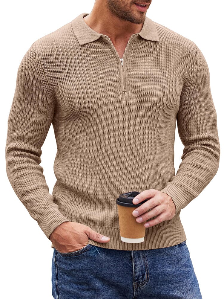 Klassisch Quarter Zip Strick Polo (US Only)