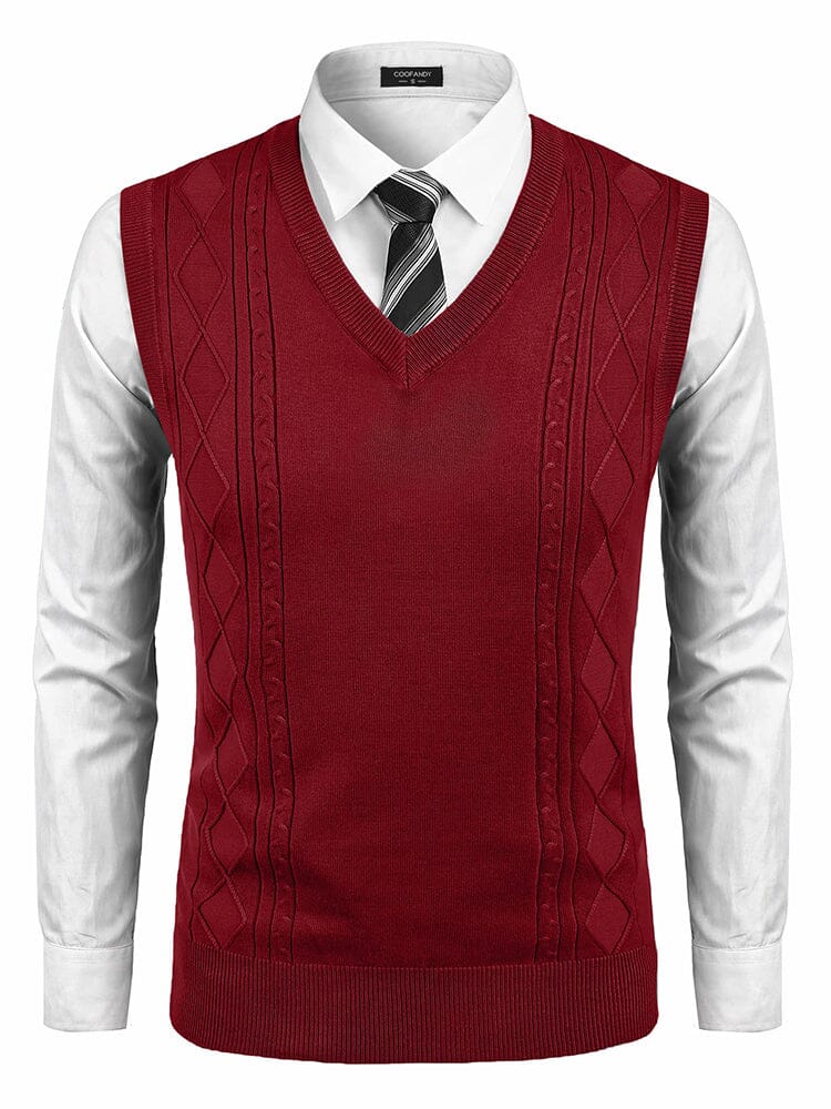 Klassisch V-Neck Strick Weste (US Only)