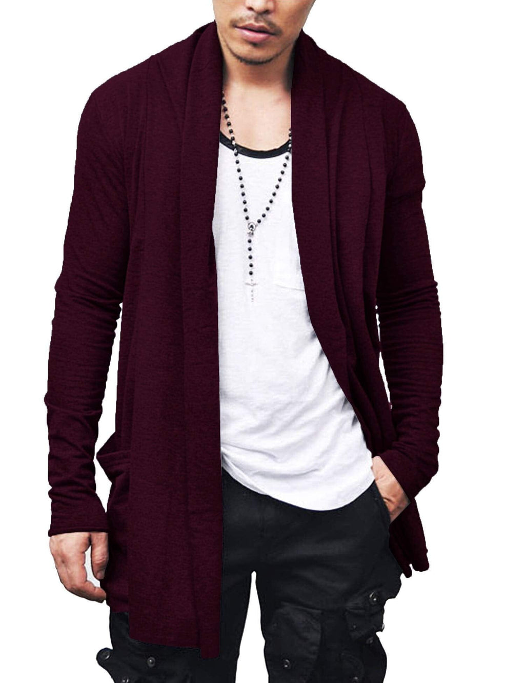 Ruffle Schalkragen Kragen Strick Cardigan