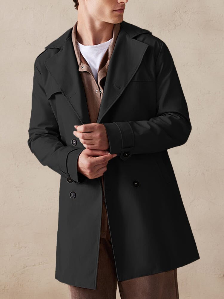 Klassisch Double-Breasted Trench Mantel