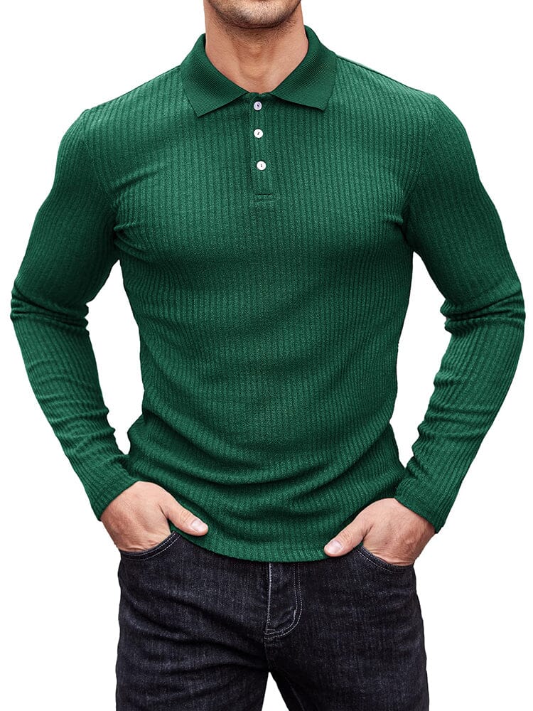 Stretchy Slim Fit Strick Polo Hemd