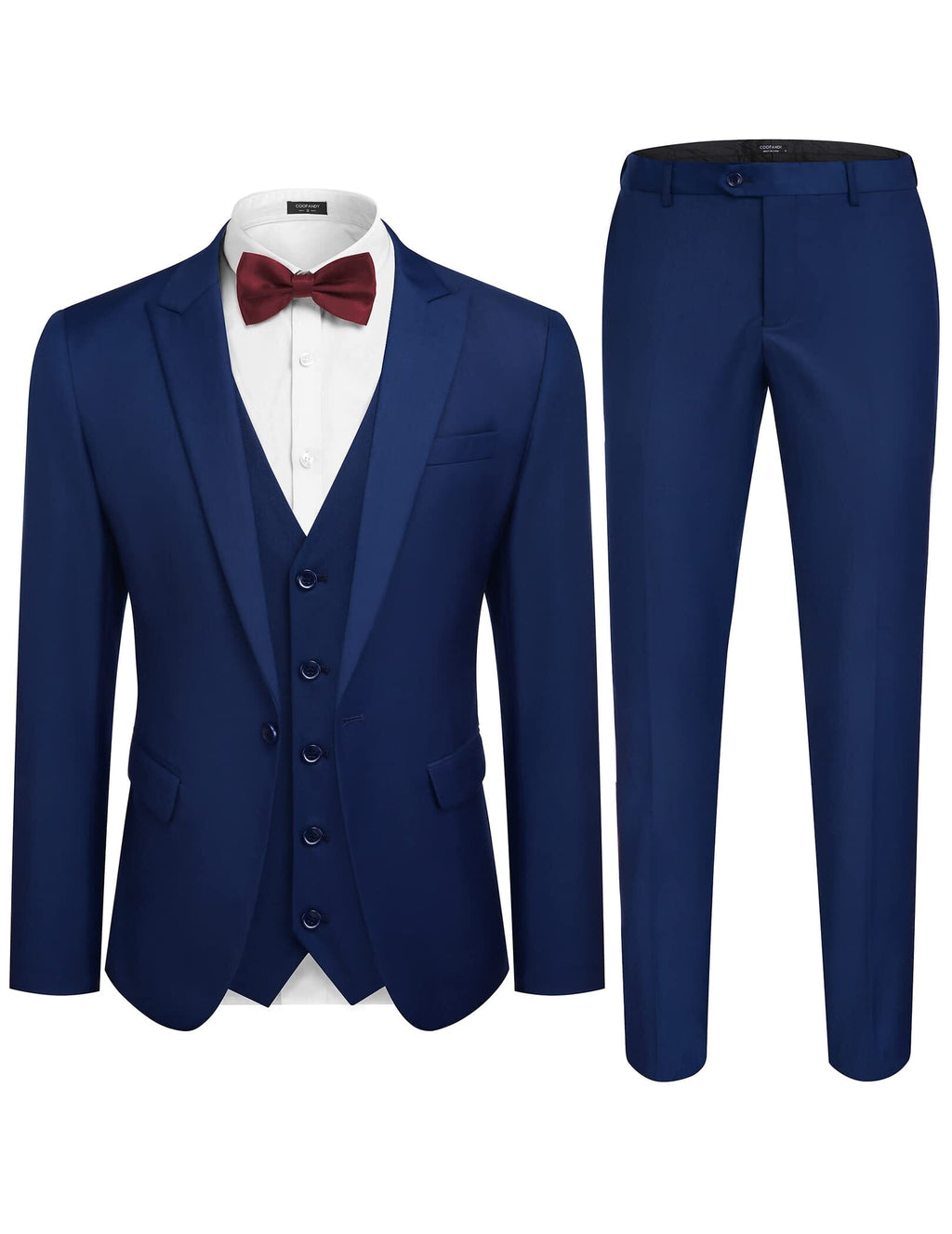 3 Teil Suits Set Tuxedo Prom Blazer Weste Hose Set