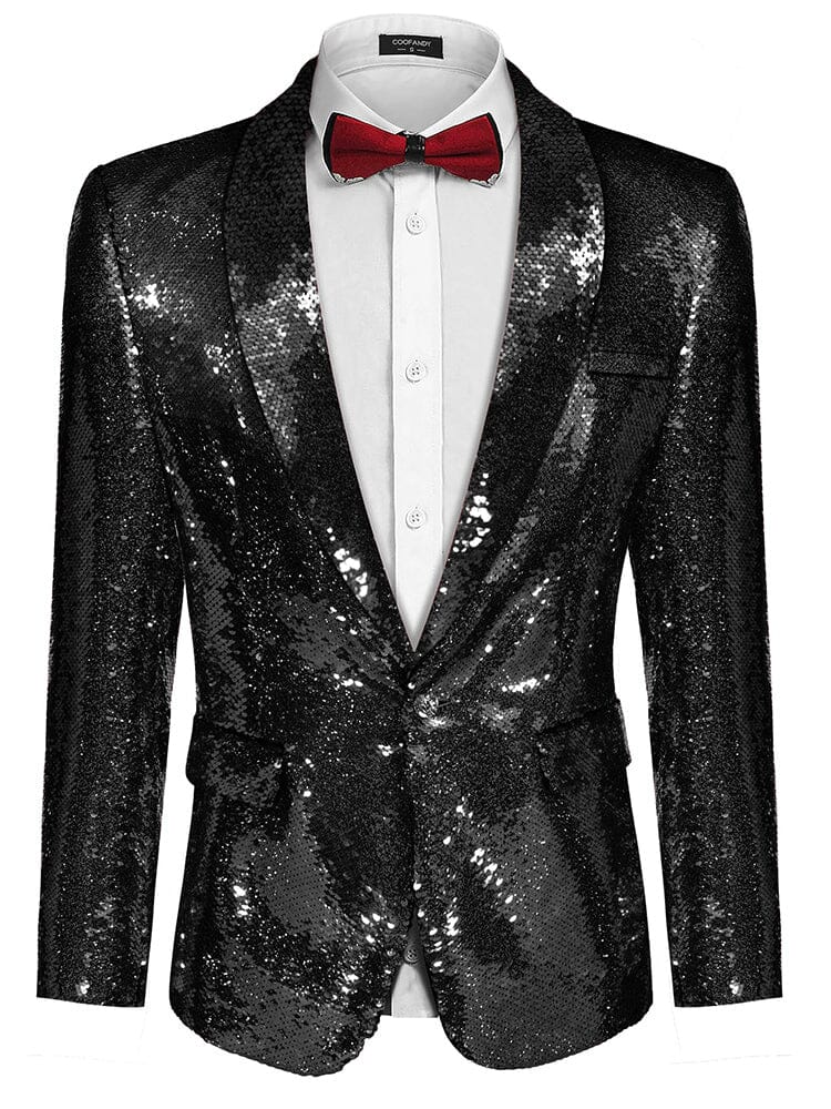 Men's Shiny Sequins Anzug Jacke (US Only)