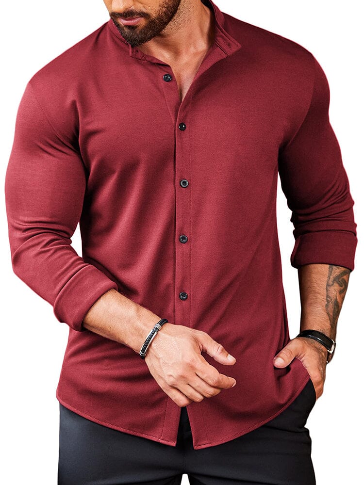 Casual Wrinkle Free Knopf Hemd (US Only)