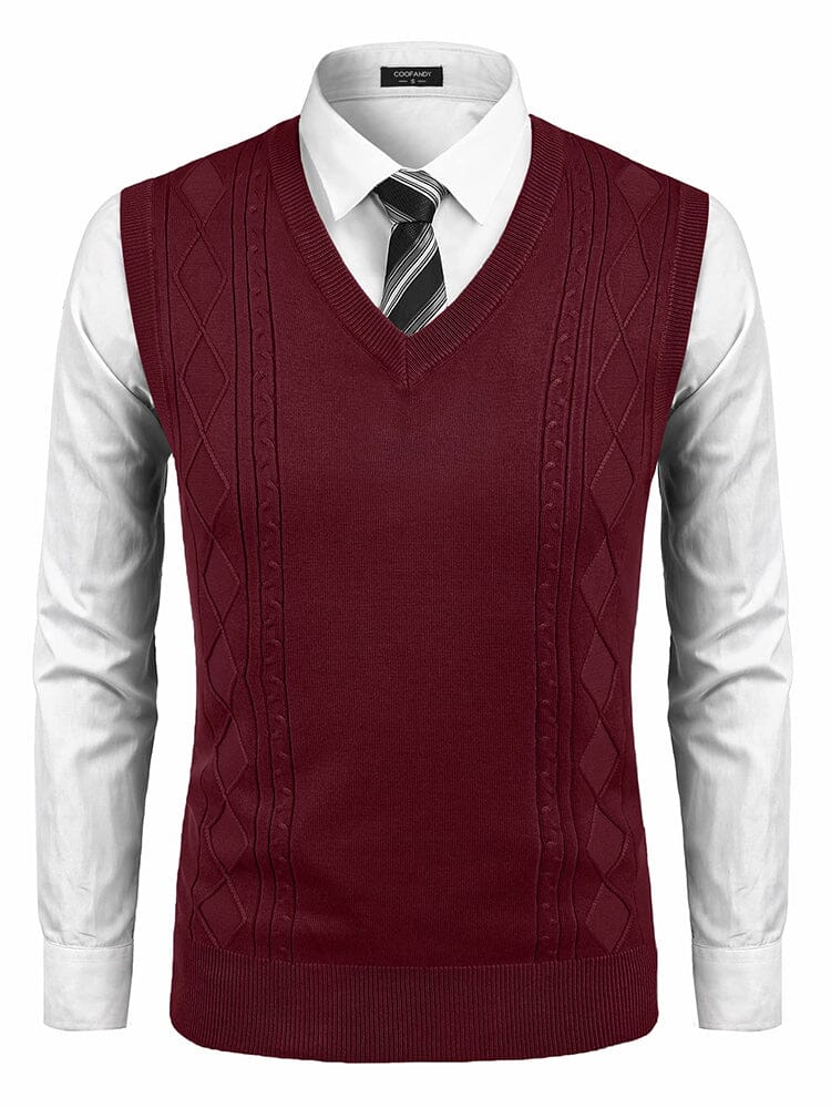 Klassisch V-Neck Strick Weste (US Only)