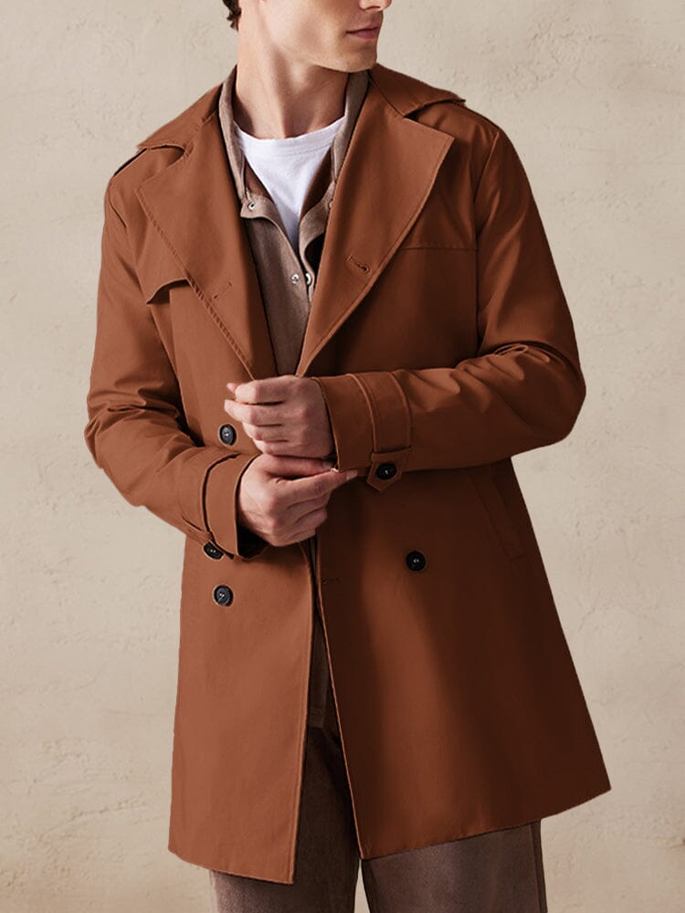Klassisch Double-Breasted Trench Mantel