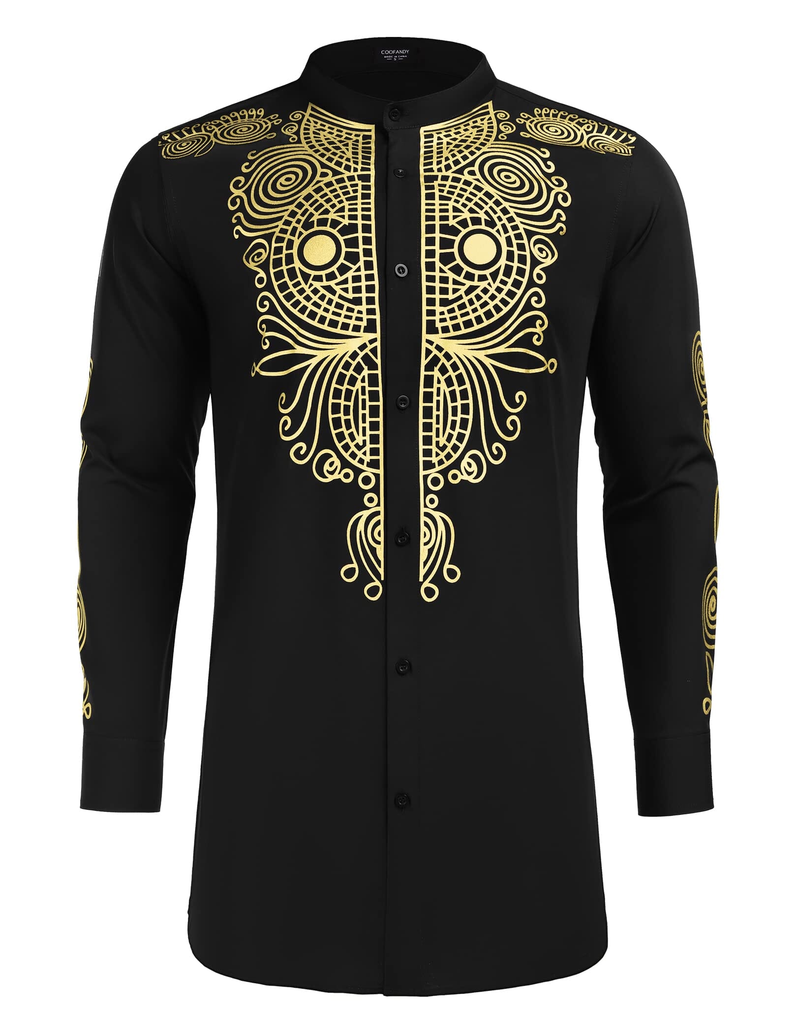 Casual Ethnic Graphic Lang Hemd