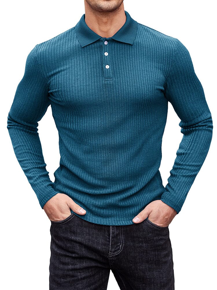 Stretchy Slim Fit Strick Polo Hemd