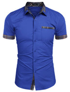 Casual Plaid Kragen Leinen Stil Hemd