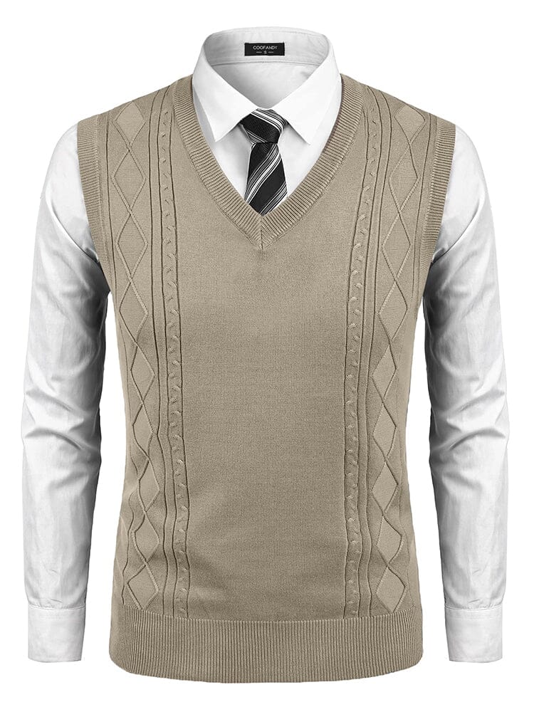 Klassisch V-Neck Strick Weste (US Only)
