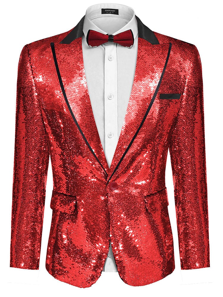 Men's Shiny Sequins Anzug Jacke (US Only)