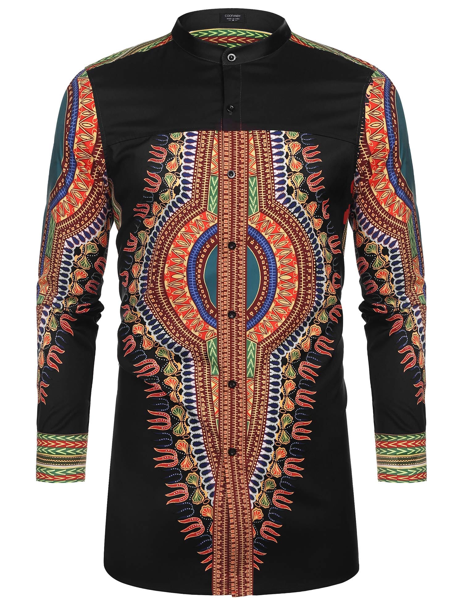 Casual Ethnic Graphic Lang Hemd