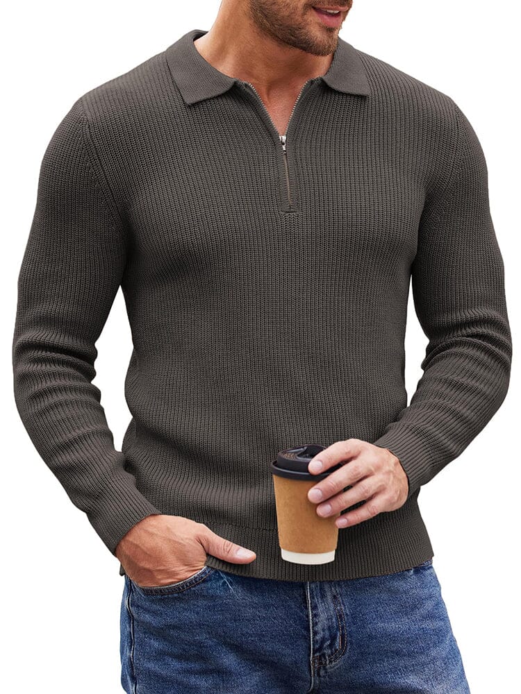 Klassisch Quarter Zip Strick Polo (US Only)