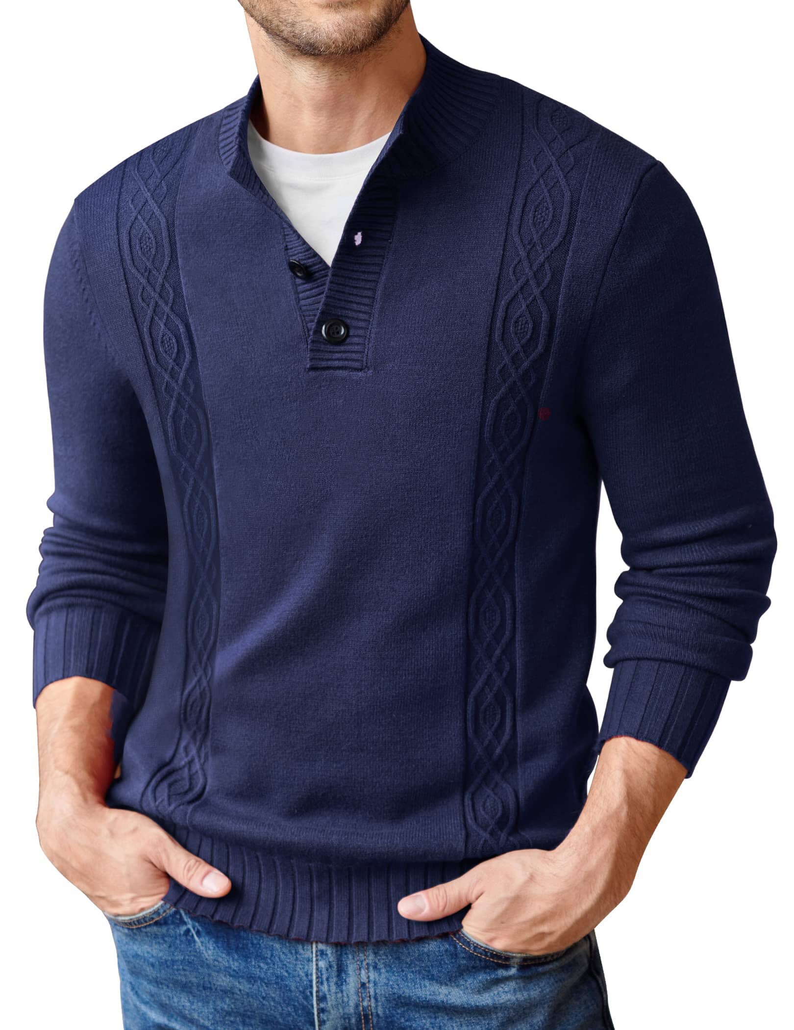 Twisted Stand Kragen Strick Pullover Pullover