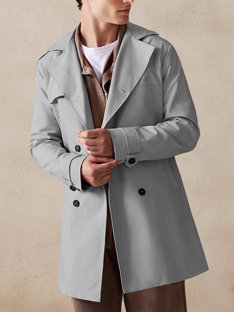Klassisch Double-Breasted Trench Mantel