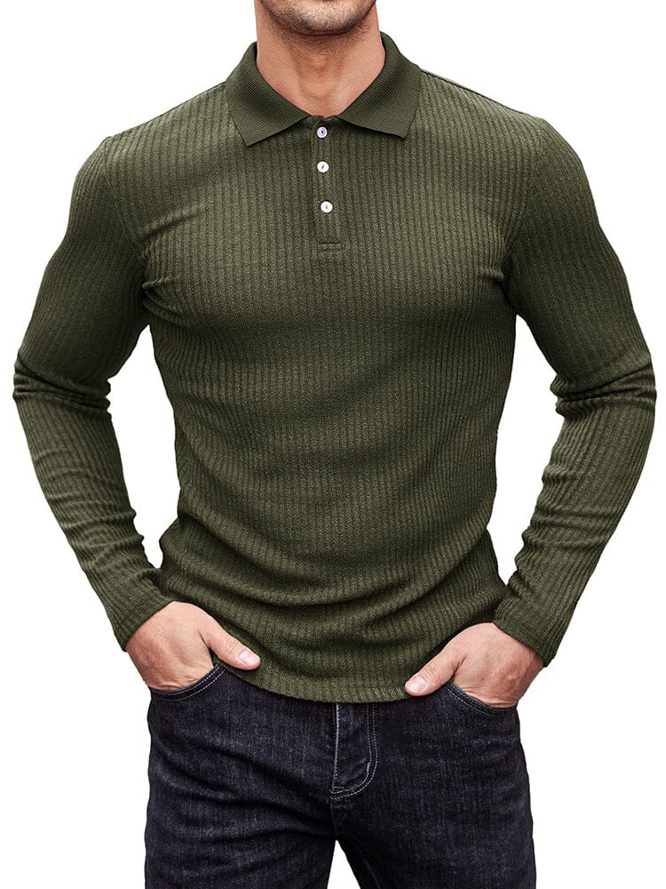 Stretchy Slim Fit Strick Polo Hemd