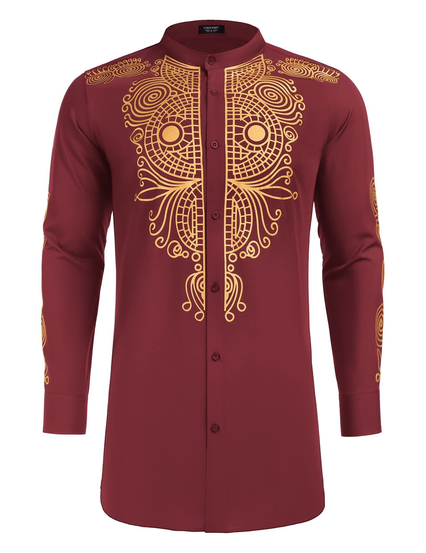 Casual Ethnic Graphic Lang Hemd