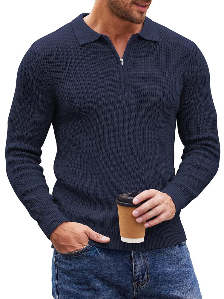 Klassisch Quarter Zip Strick Polo (US Only)