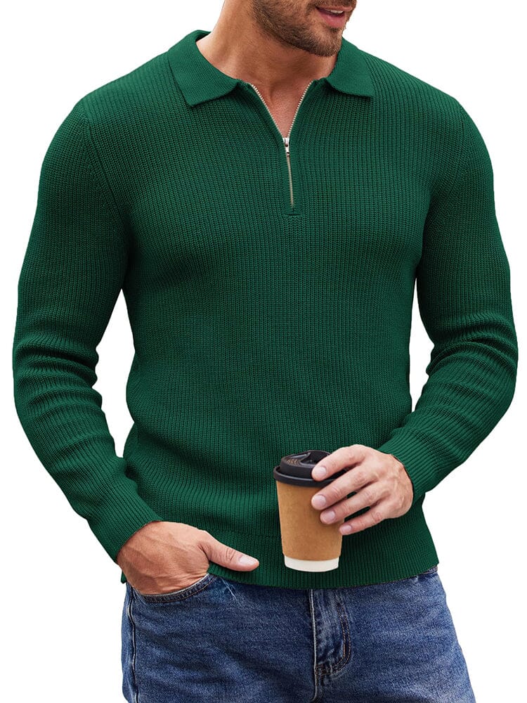 Klassisch Quarter Zip Strick Polo (US Only)