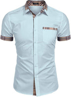 Casual Plaid Kragen Leinen Stil Hemd