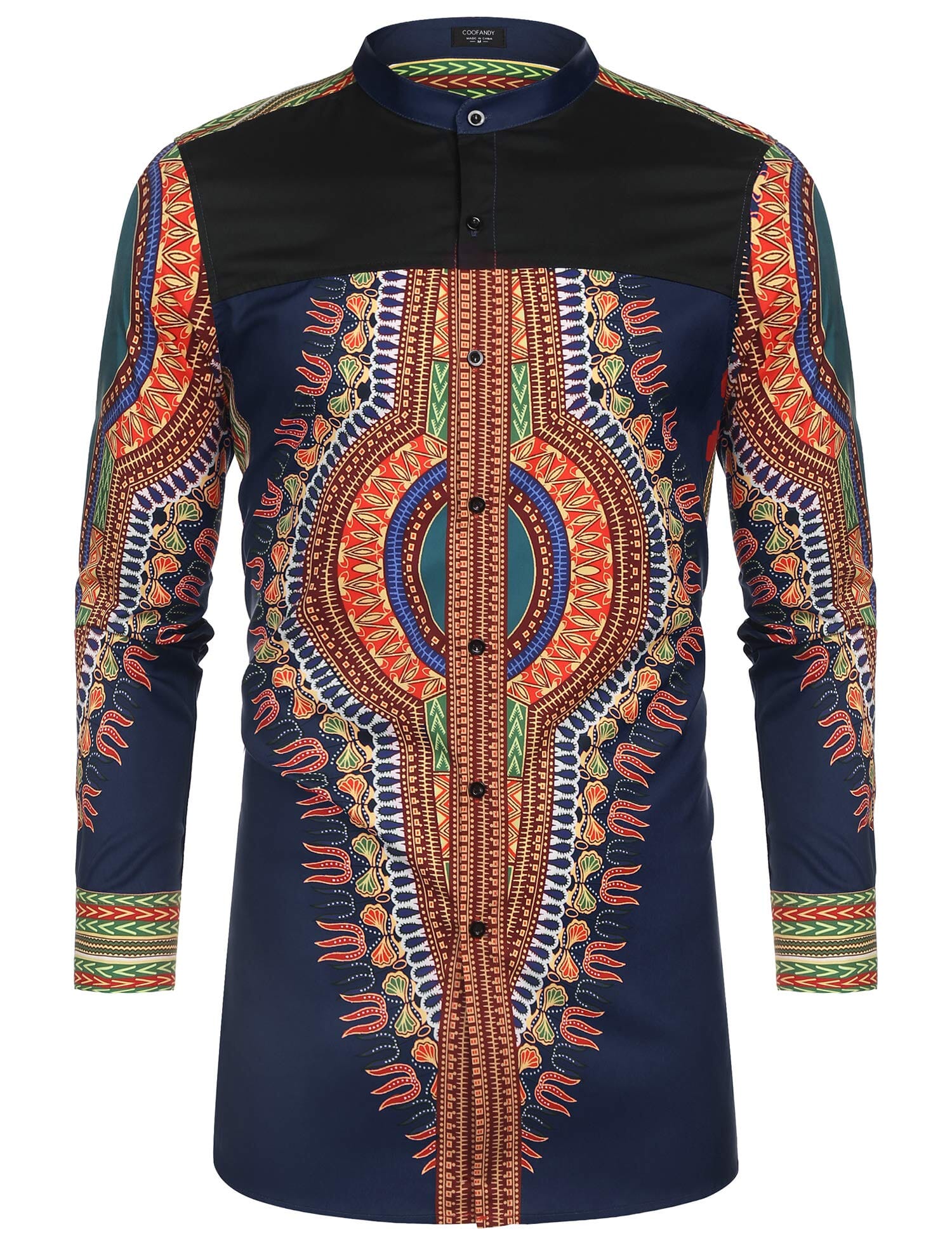 Casual Ethnic Graphic Lang Hemd