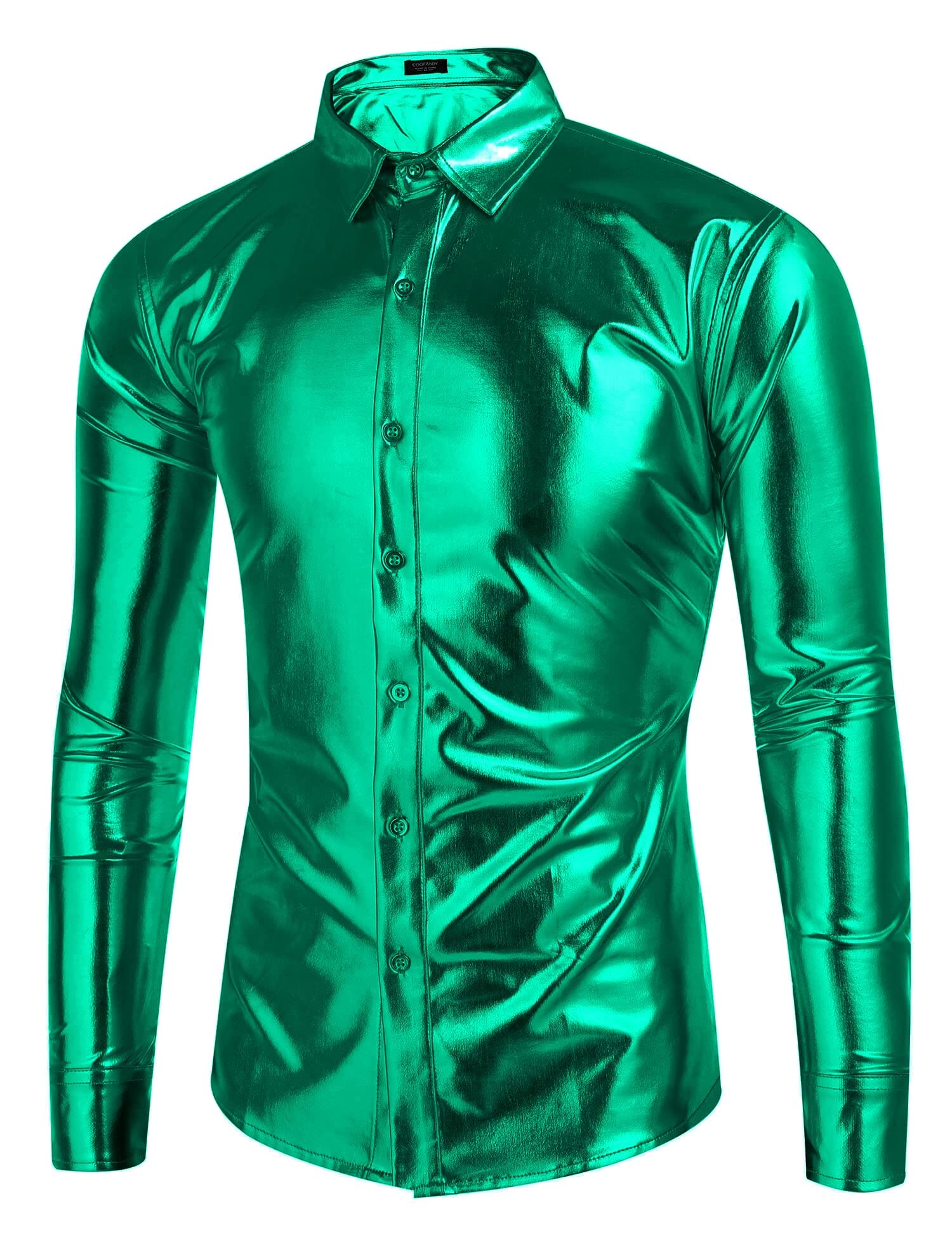 Metallic Disco Shiny Knopf Nightclub Party Hemd