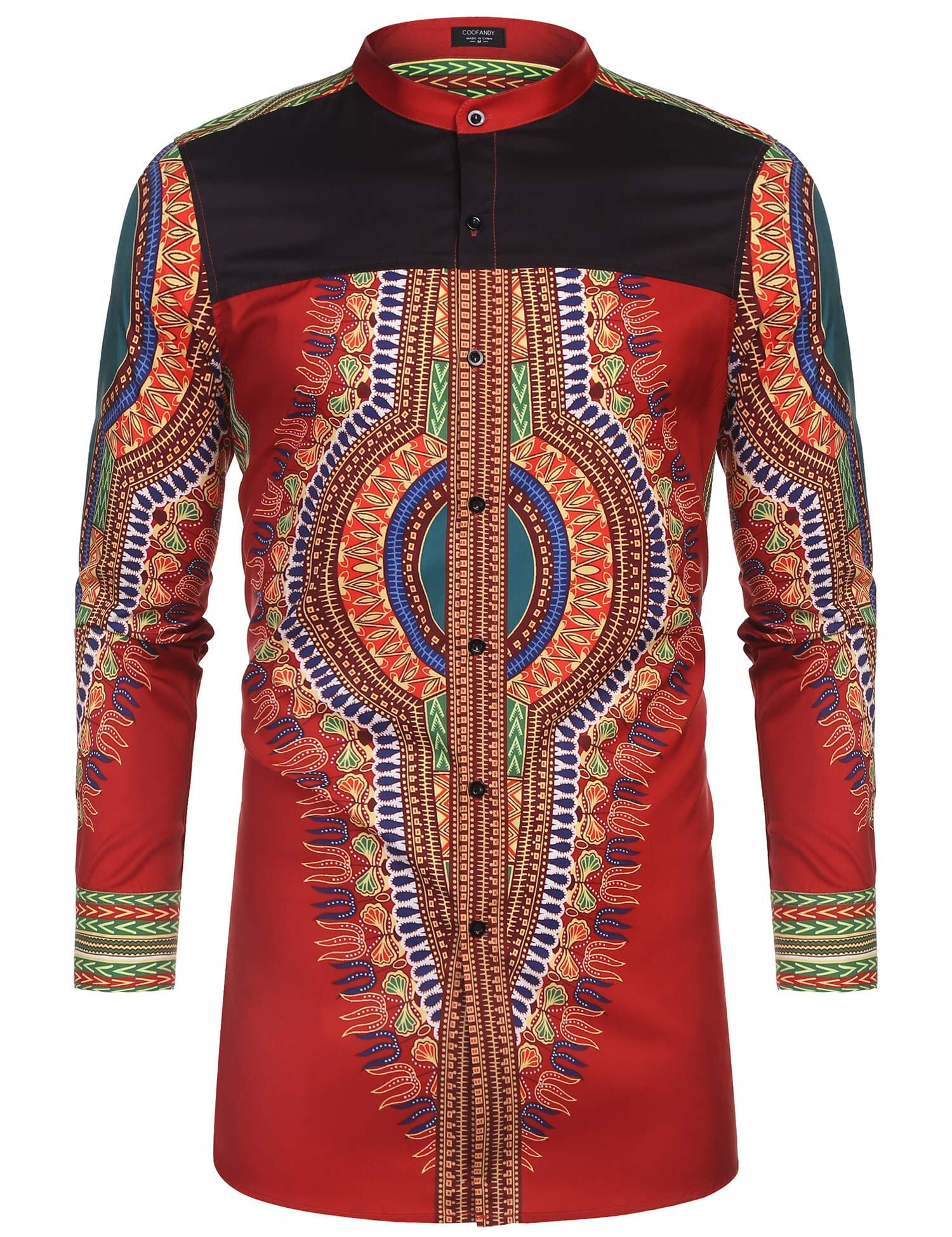 Casual Ethnic Graphic Lang Hemd