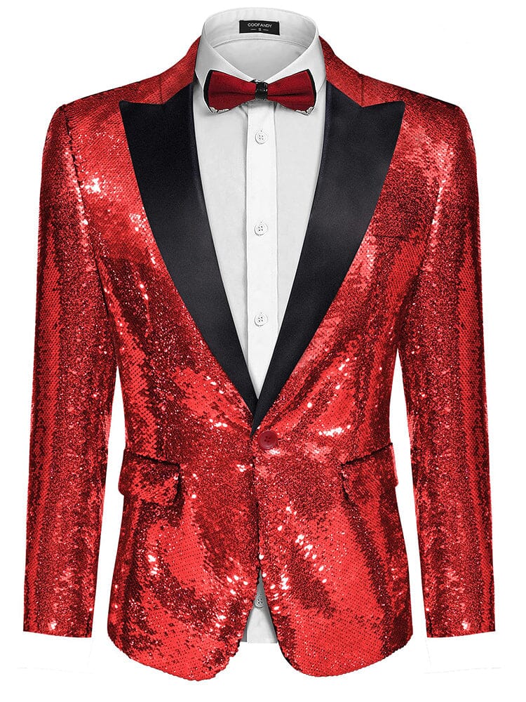 Men's Shiny Sequins Anzug Jacke (US Only)