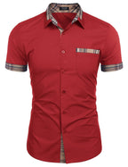 Casual Plaid Kragen Leinen Stil Hemd