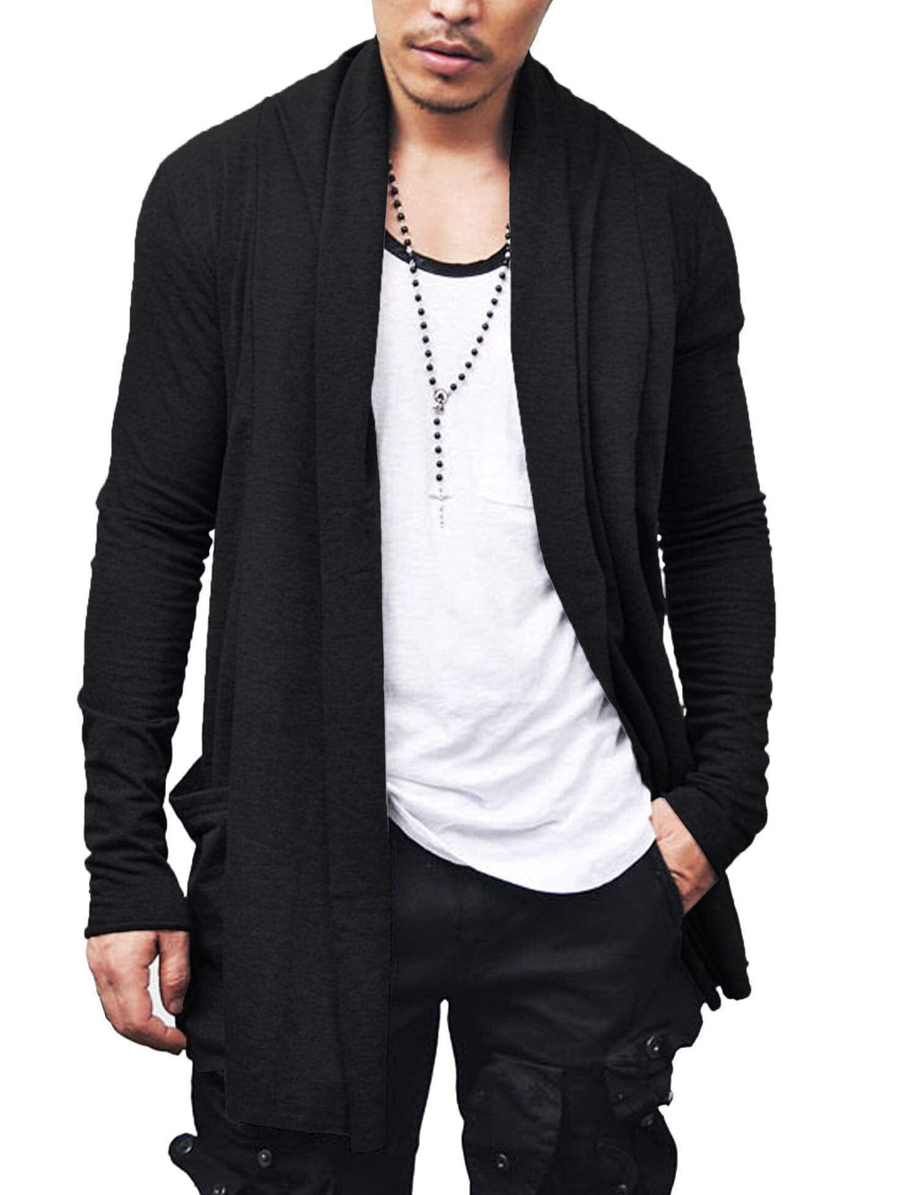 Ruffle Schalkragen Kragen Strick Cardigan