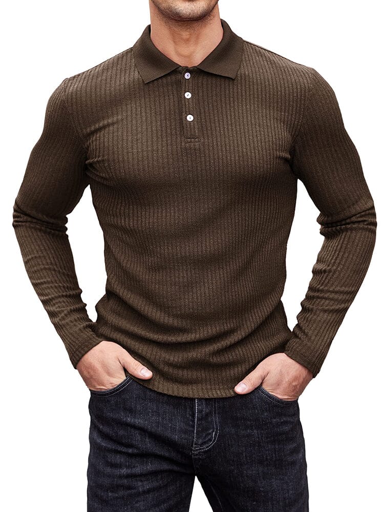 Stretchy Slim Fit Strick Polo Hemd