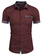 Casual Plaid Kragen Leinen Stil Hemd