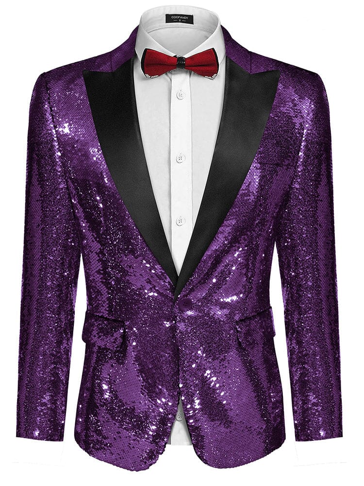 Men's Shiny Sequins Anzug Jacke (US Only)