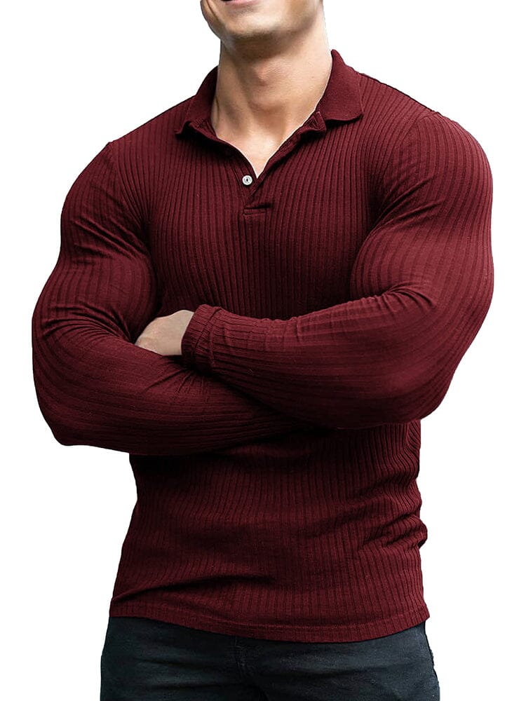 Stretchy Slim Fit Strick Polo Hemd