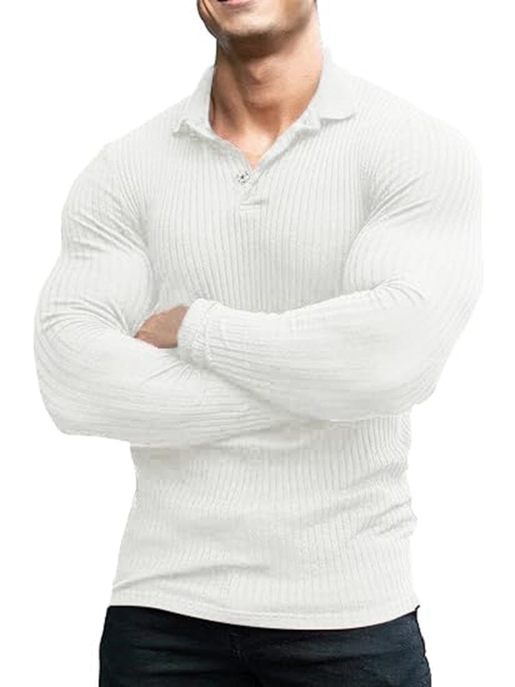 Stretchy Slim Fit Strick Polo Hemd
