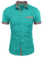 Casual Plaid Kragen Leinen Stil Hemd