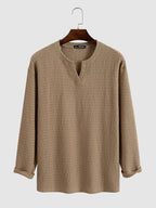 Small V-neck Lang-sleeved Hemd