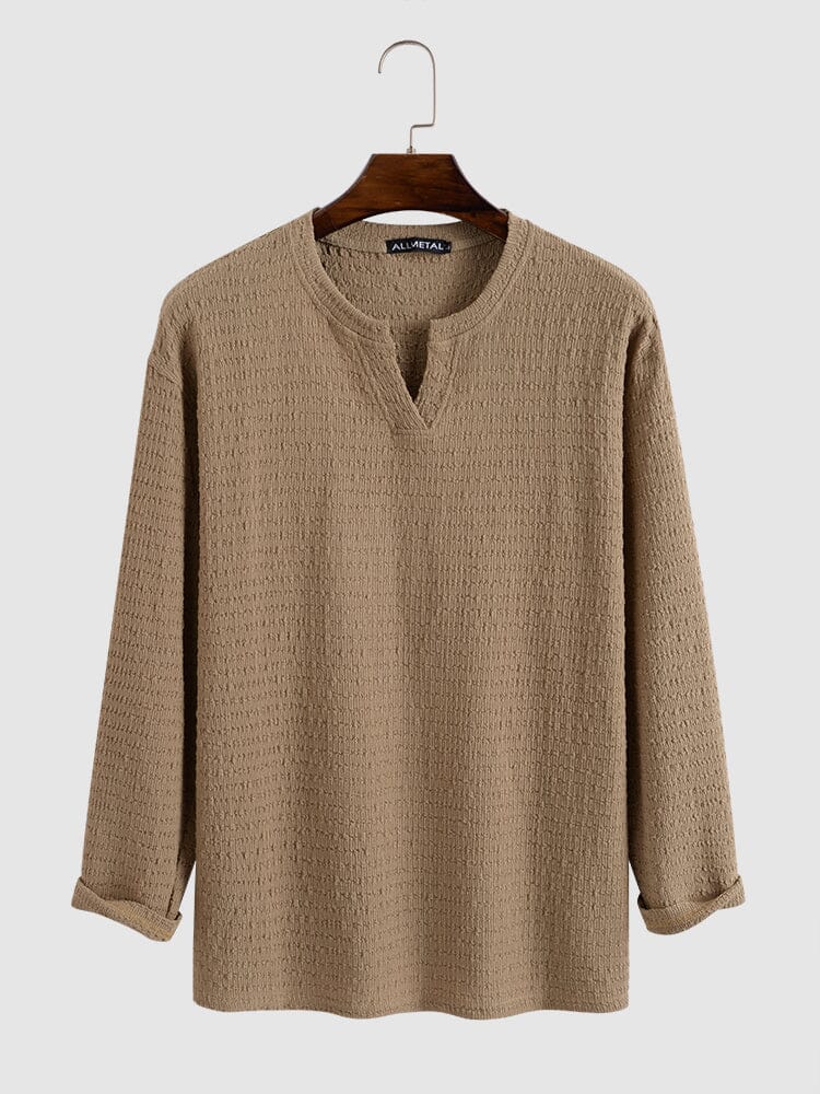 Small V-neck Lang-sleeved Hemd
