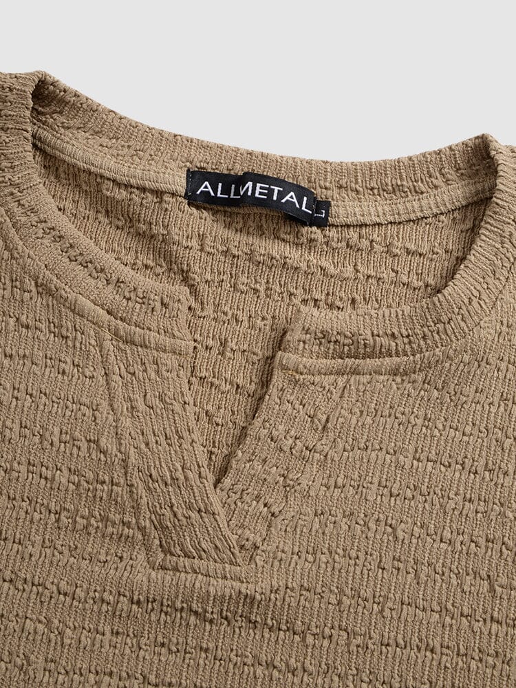 Small V-neck Lang-sleeved Hemd