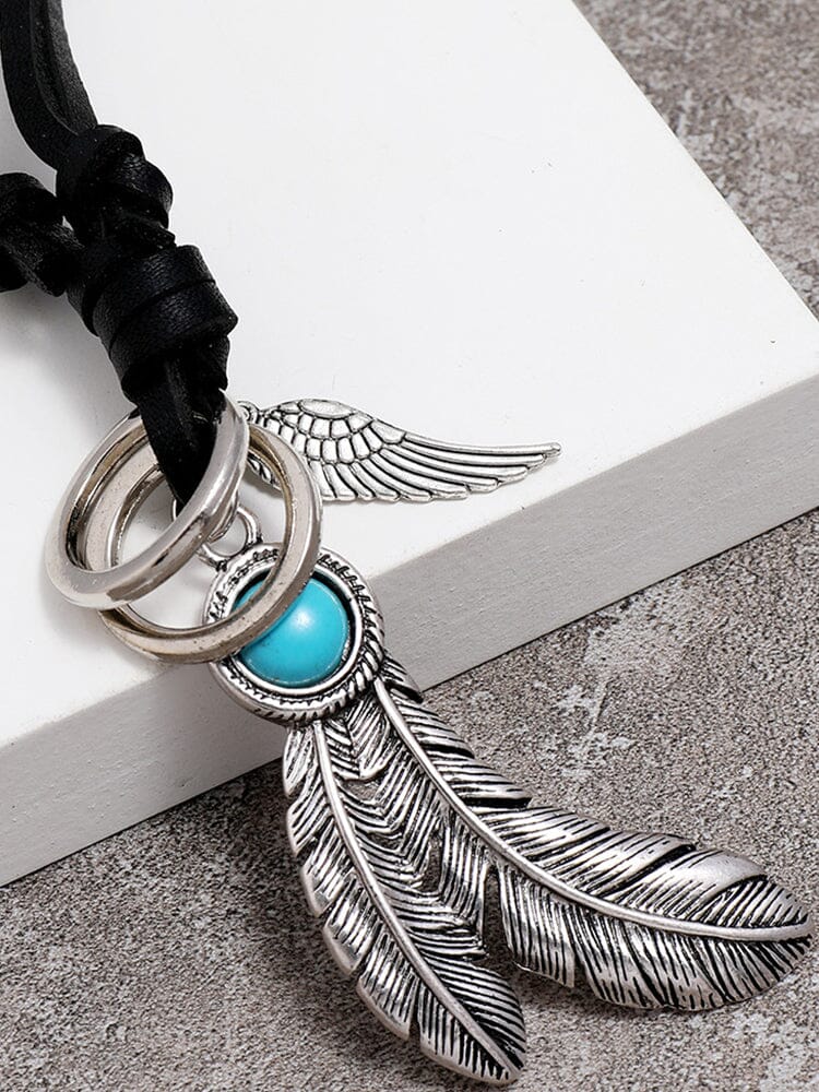 Retro Feather Pendant Halskette