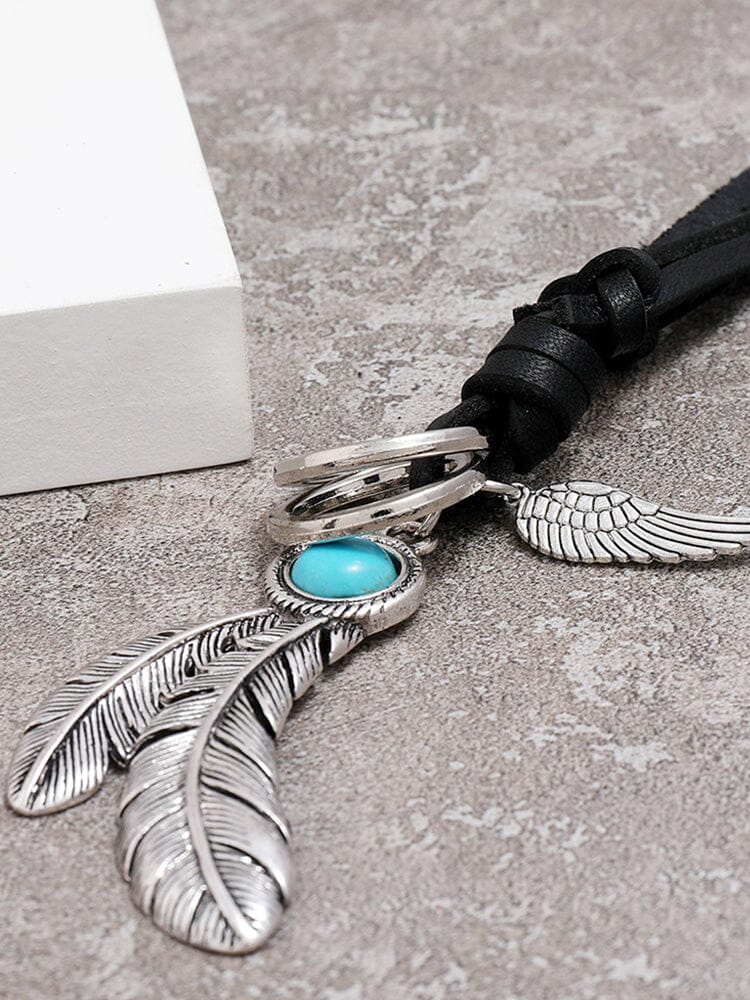Retro Feather Pendant Halskette