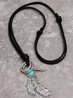 Retro Feather Pendant Halskette