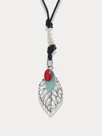 Retro Leaf Pendant Halskette