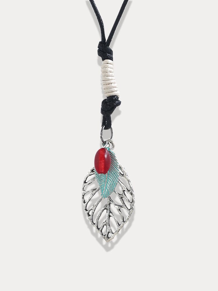 Retro Leaf Pendant Halskette