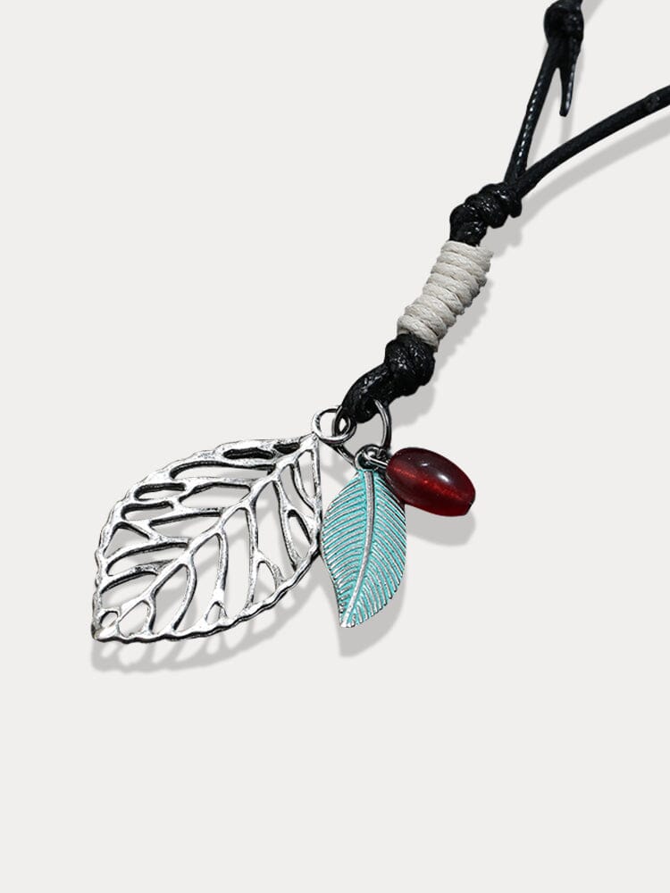 Retro Leaf Pendant Halskette