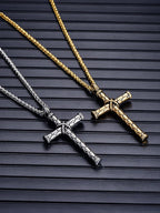 Vintage Cross Pendant Chain Halskette