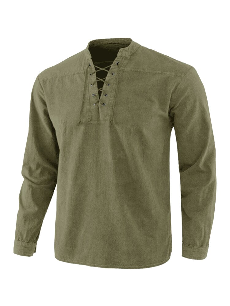 V Neck Lang Ärmel Hemd