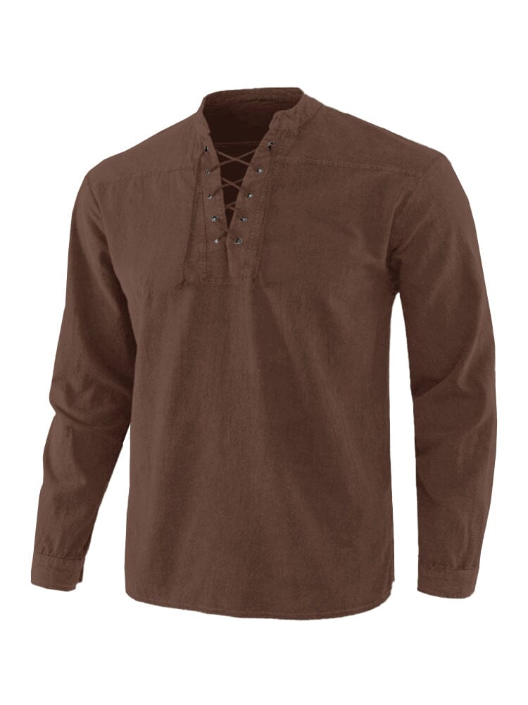 V Neck Lang Ärmel Hemd