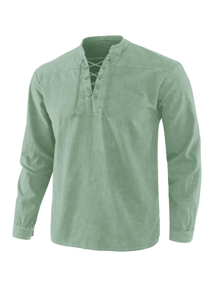 V Neck Lang Ärmel Hemd