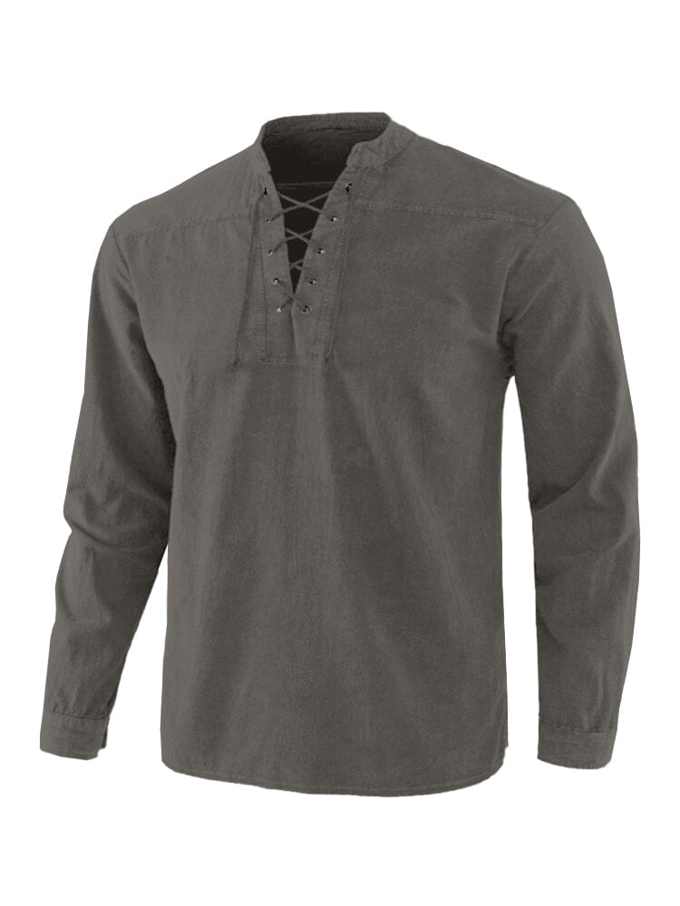 V Neck Lang Ärmel Hemd